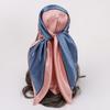 90x90CM Imitation Silk Square Scarf – Women's Striped Color Block Shawl, European & American Style