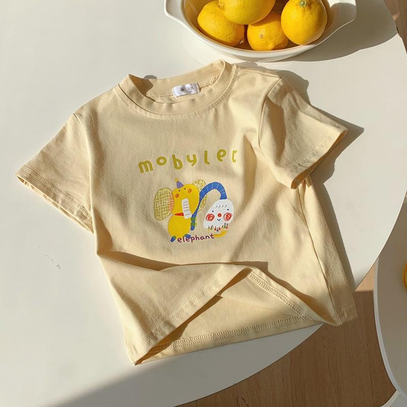 Casual T-shirt met Korte Mouwen voor Meisjes - Zomer Kinder Schattig Katoenen Top met Ronde Hals