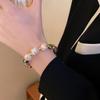 Baroque Pearl Open Cuff Bracelet Women Handmade Vintage Chic Geometric Design Luxury Minimalist Jewelry