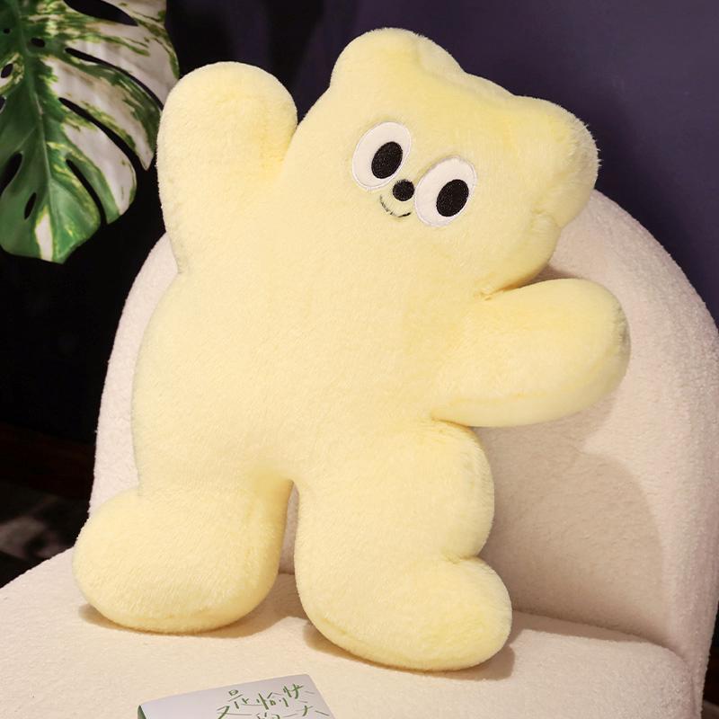 Sale Lovely Cartoon Bear Pillow Stuffed Bear Plush Toy Round Dot Ultra Soft Long Plush Fabric Cushion Creative Birthday Gift