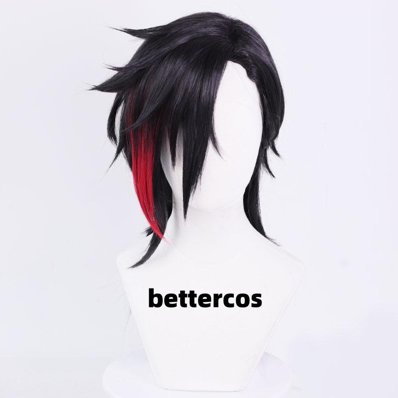 Game Arcane Season 2 Vi Jinx Cosplay Wig Vi Black and Red Hair For Women Men Halloween Carnival Party LOL Role Play Wig