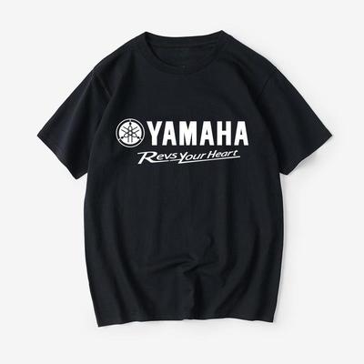 Yamaha Genuine Yamaha Locomotive Riding Printed T-shirt Short-sleeved Crew Neck Summer Men's and Women's Tops Clothes