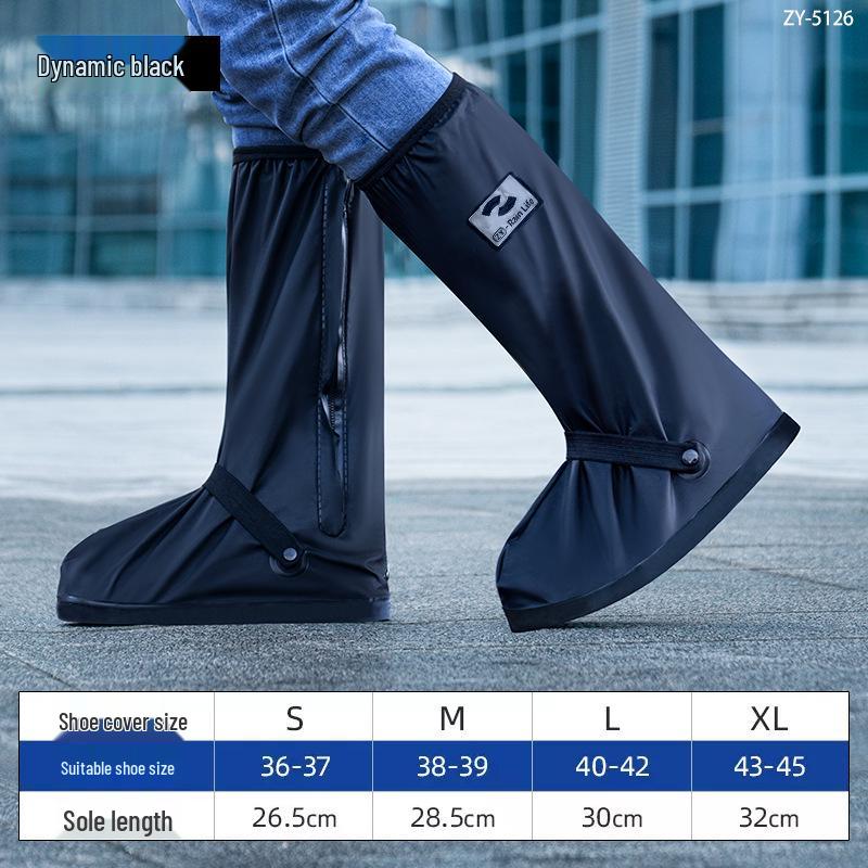 PVC Waterproof Anti-Slip Thickened Rain Boot Covers for Children and Adults, Wear-Resistant and High-Top Design, Suitable for Snow and Riding