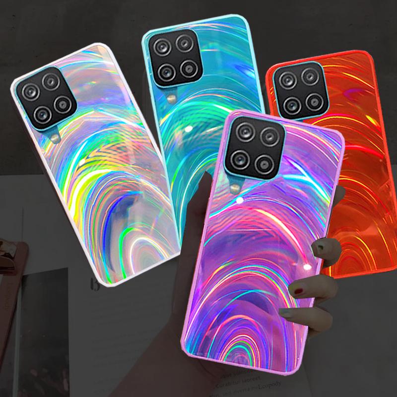 

Геометрия Блеск Радужный зеркальный чехол для Samsung Galaxy A52S A33 A32 A22 A13 A12 Honor 9X Redmi Note 10 9T iPhone 13 12 11 Pro Лазер Мягкая крышка TPU