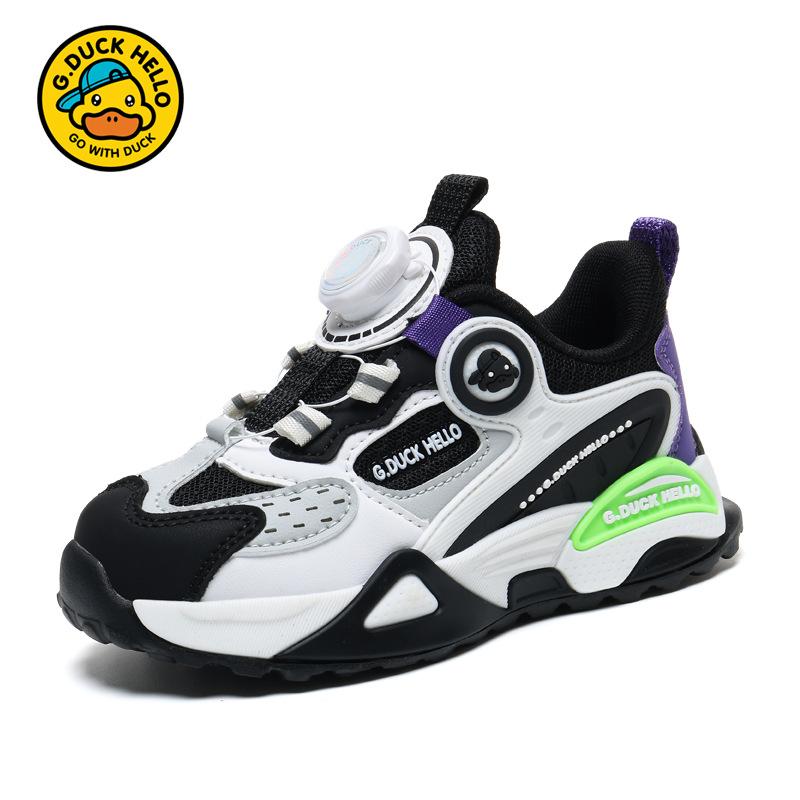 Little Yellow Duck Boys Shoes 2025 Spring and Autumn New Breathable Mesh Medium and Older Girls Running Shoes Children's Sneakers