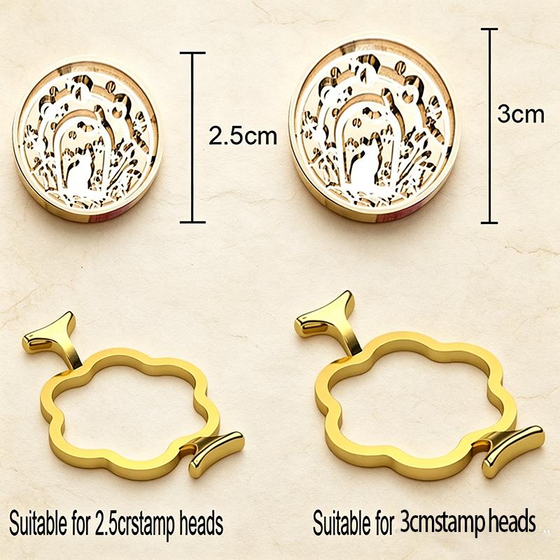 Wax Seal Metal Mold Holder Wax Seal Stamp Rings Metal Sealing  Round Flower Heart Wedding Shape for Card Making Supplies SB037