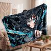 Demon Slayer Printed Flannel Blanket, Skin Friendly Warm Throw for Indoor Couch Bed Daily Use