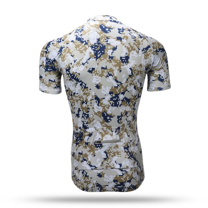 Mens Short Sleeve Cycling Jersey Camo Print Road Bike Biking