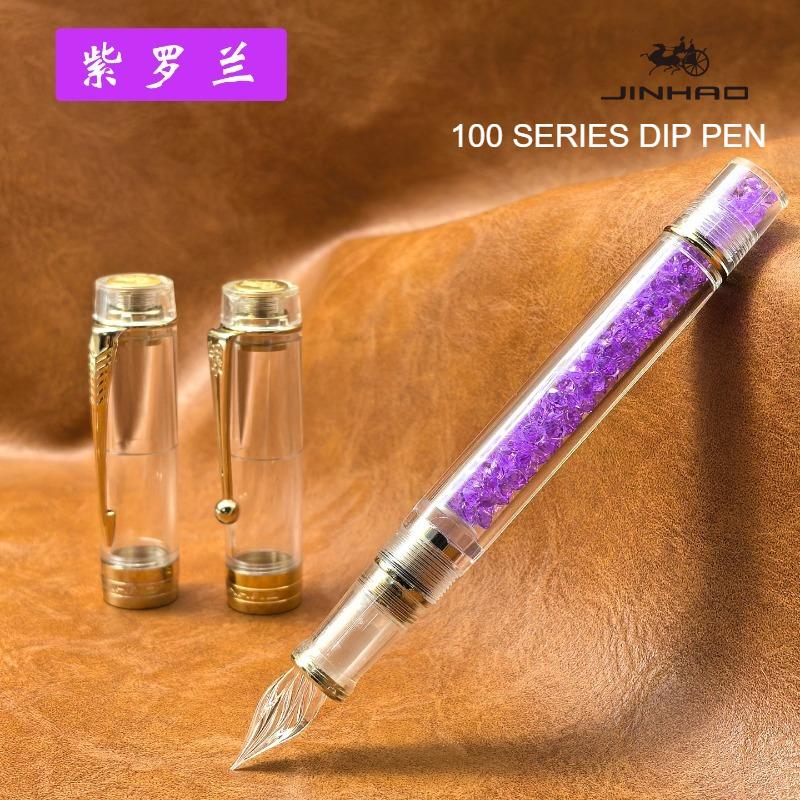 JINHAO 100 Glass Dip Pen 2026 Handcrafted Limited Edition Finely Grounded Smooth Writing Office School Art Supplies Stationery