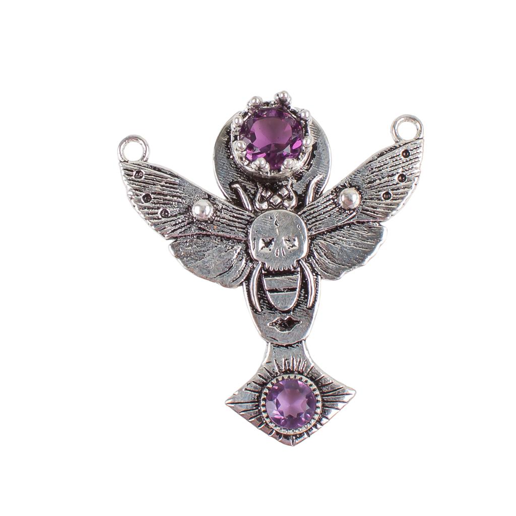 Amethyst Gemstone 925 Sterling Silver Jewelry Pendant 1.5" Gift For Engagement CP-10-7