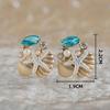 Ensemble 2 Pièces Boucles d'Oreilles Coquillage Étoile de Mer Ensemble Tendre Pierre de Cristal Bleu Imitation Perle Boucles d'Oreilles Pour Femme Bijoux Couleur Froide Brillante