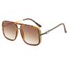 Oversize Sunglasses Fashion Square Metal Glasses Double Bridge Men Gradient Sunglasses Women Eyewear