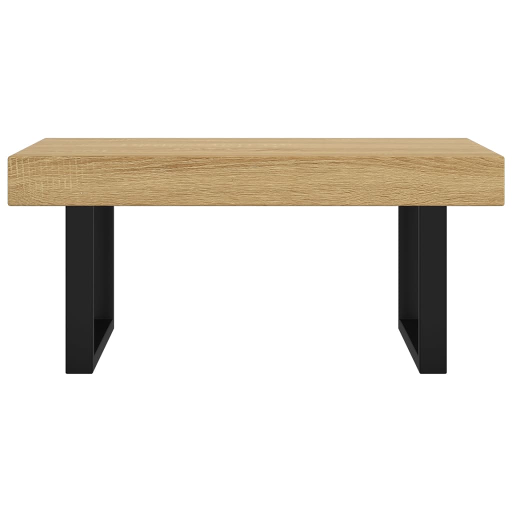  Coffee Table, Light Brown and Black, 90x45x40 Cm, MDF and Iron