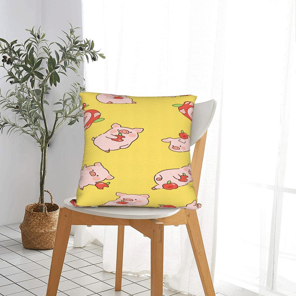 L-Lulu Pig Pillow Case Graphic Pillow Cover For Couch Sofa Bedroom Morden Cushion Cover