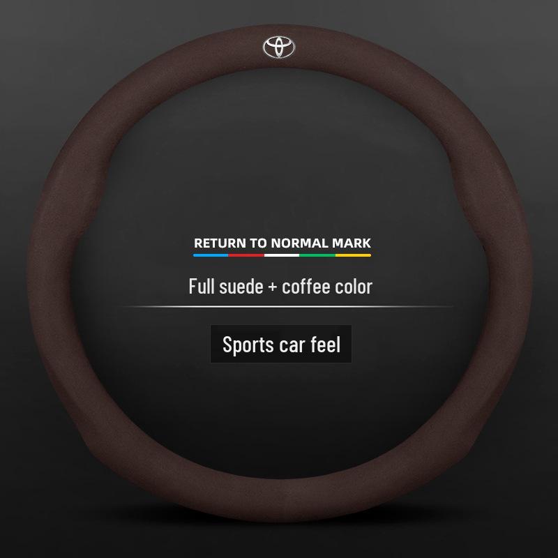 Toyota Suede Steering Wheel Cover for Highlander, Camry, Crown, Corolla, RAV4, Avalon, Levin