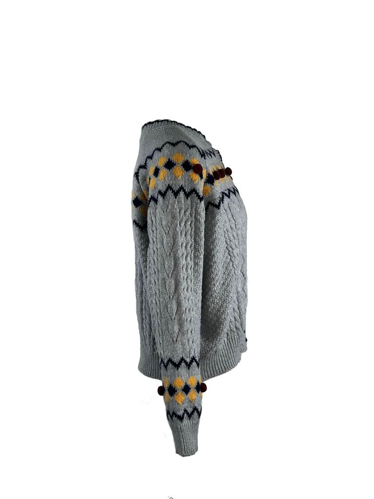 Retro kardigán Fair Isle: Mäkký úpletový sveter s krátkym rukávom, kórejský dizajn na jeseň/zimu