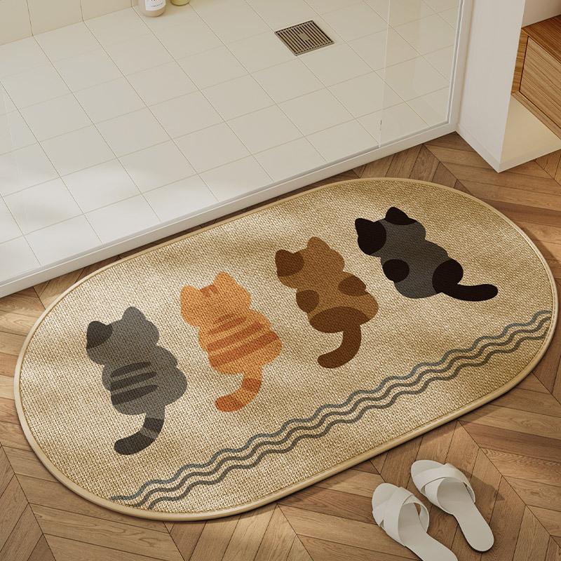 Cartoon Floor Mat Bathroom Water Absorbing Quick Drying Foot Mat Dirt Resistant and Easy To Maintain Carpet