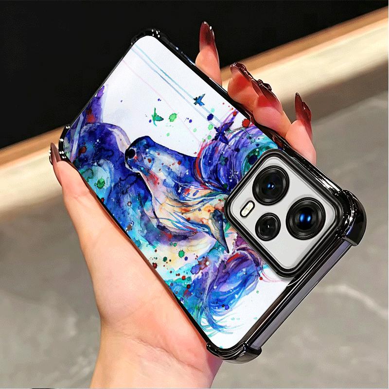 Oil Painting Horse Plating Phone Case For Xiaomi Poco X5 X6 X7 X8 Pro Max F8 Ultra F7 M8 M7 M5S Redmi 15C 15 14C 13C 13 X3 12C F