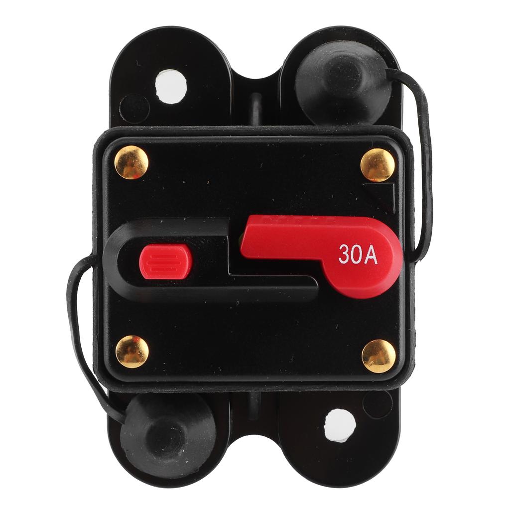 Auto-Audiosystem Sicherungshalter Automatischer Schutzschalter 12V‑24V DC Auto Boot Stereo Schutz30A, 78x51x38mm