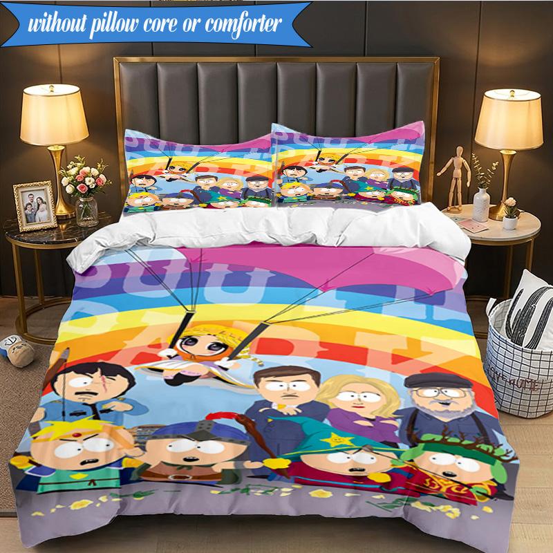 South Friends Adventure 3pcs K-pop music group Bedding set,Ideal for Bedroom, Dormitory,Including Duvet Cover And 2pcs Pillowcases,Fan gifts