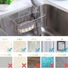2-in-1 Sink Caddy with Adhesive Sponge Holder and Brush Holder, Made of SUS304 Stainless Steel, Rust-Resistant and Waterproof
