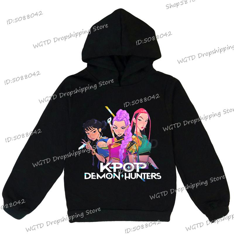 

Худи Y2K K-Pop Demon Hunters для подростков, девочек и мальчиков, худи Rumi K-Pop Demon Hunters, осенняя повседневная одежда с длинным рукавом, детская одежда 120
