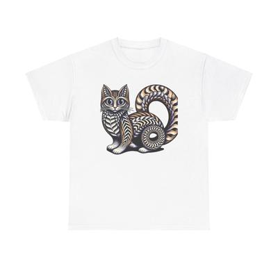 Unisex Adult T Shirt Infinite Cat Surreal Geometric Trippy Feline Unique Animal
