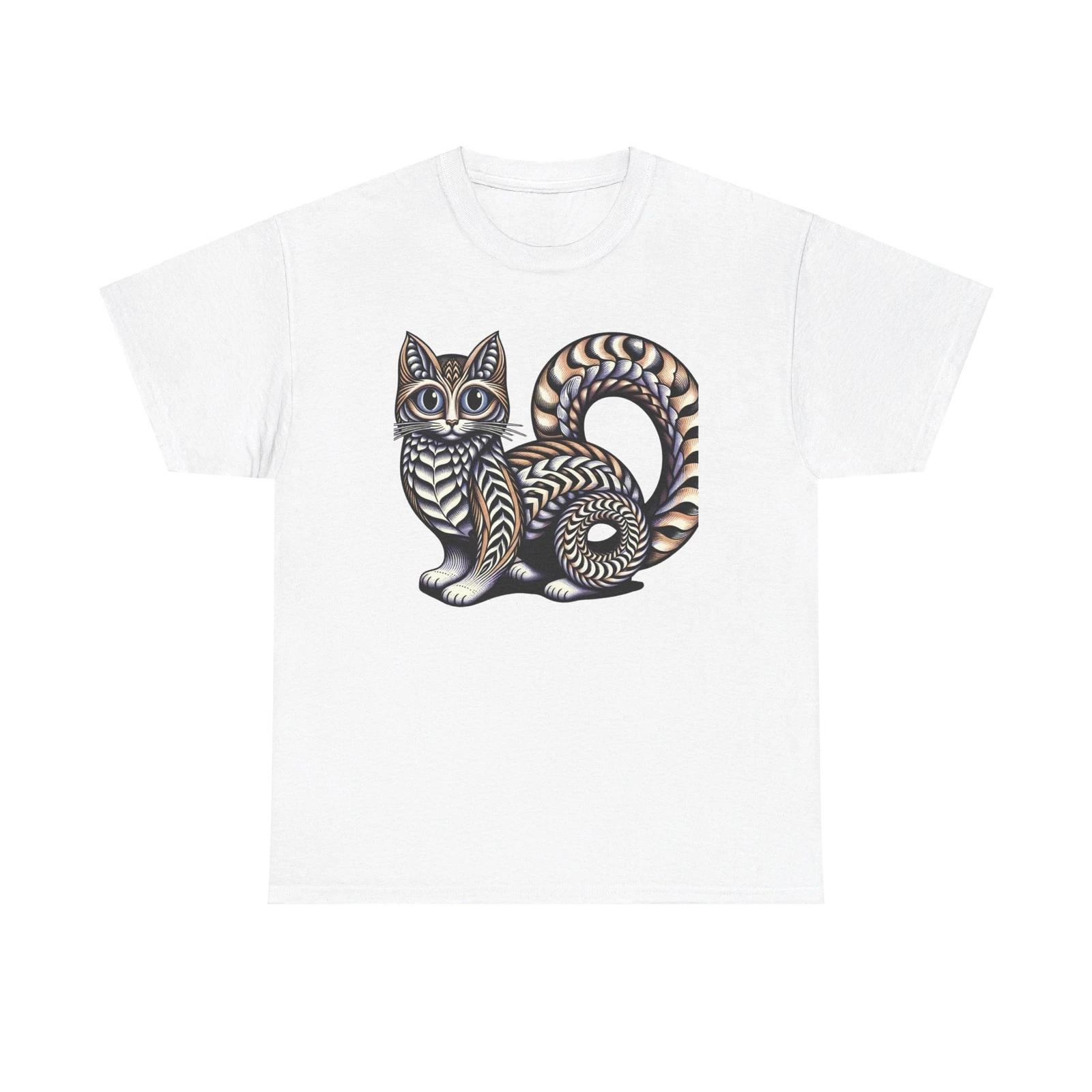 Unisex Adult T Shirt Infinite Cat Surreal Geometric Trippy Feline Unique Animal S