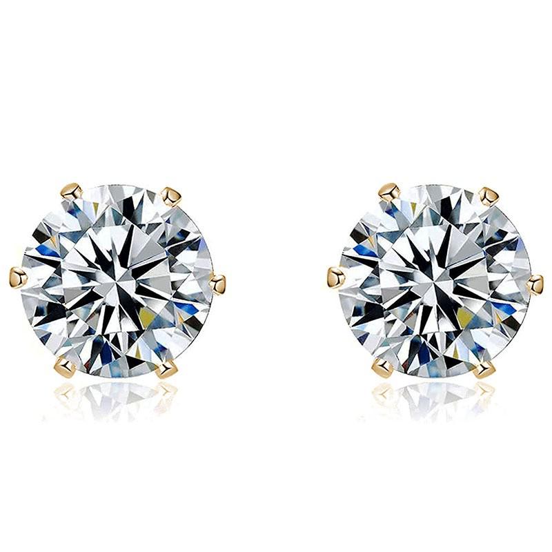 SUNIBI3 Size Stud Earrings for Women Classic Luxury Earrings Women Minimalist Bling Zircon Earring Fashion Ear Stud Zircon