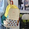 Schoolbag1011 New Female Junior High School Student Schoolbag Simple Large Capacity Backpack Casual Versatile Checkerboard Backpack