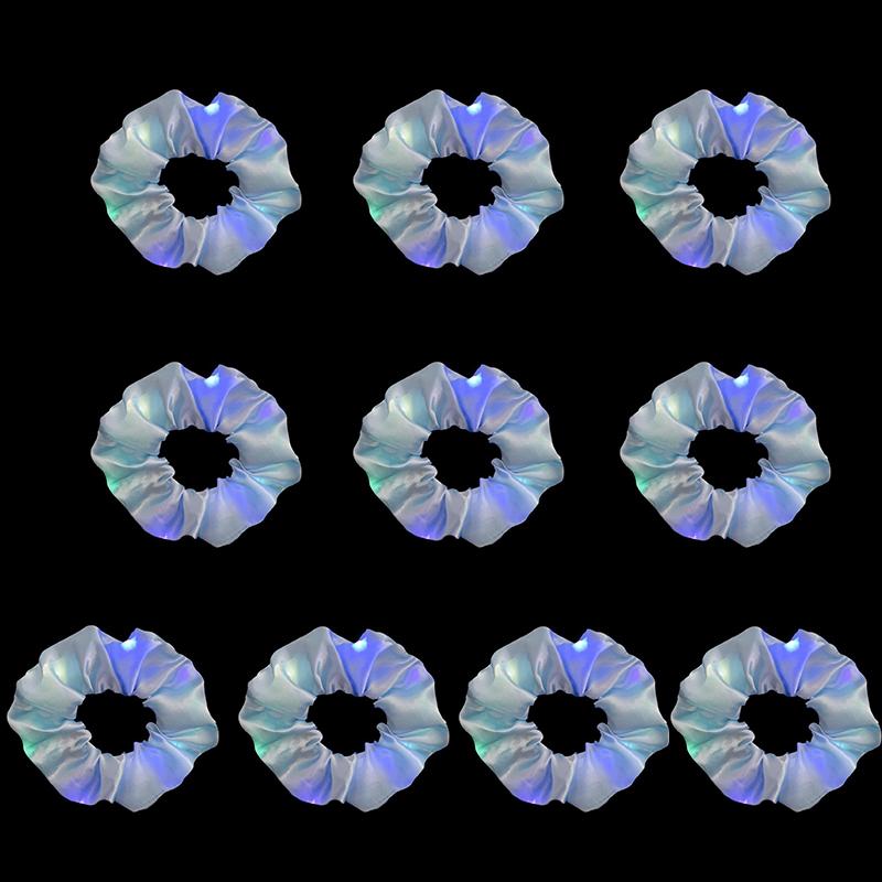 20pcs Light Up Hairband LED Glowing Scrunchy Girl Women Hair Tie Birthday Wedding Party Favors Supplies Hair Accessories