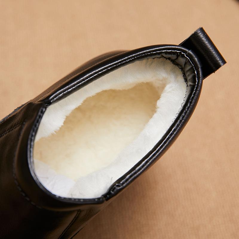 Zima 2024 Pánské boty z pravé kůže: Pohodlná, Hřejivá Vlna, Velké Velikosti 45-46, Ležérní Bavlněné Boty.