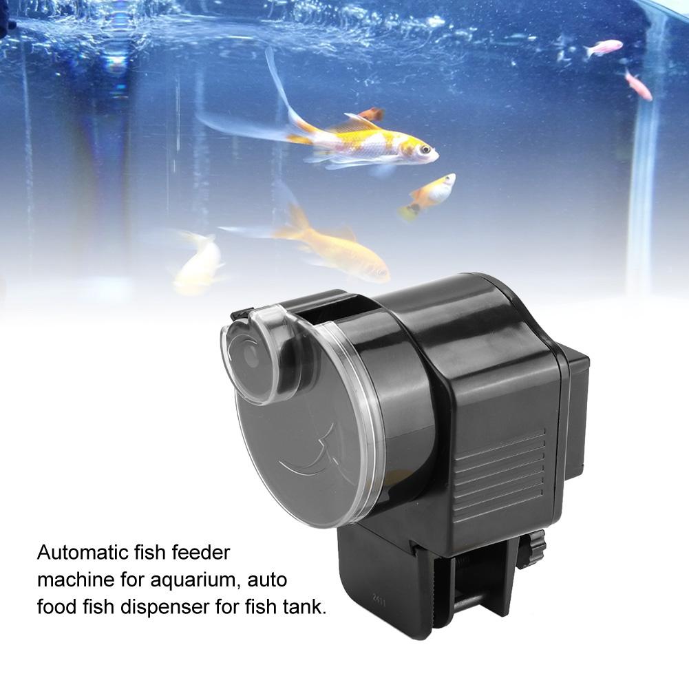 Heim-Aquarium Fischbecken Automatischer Futterautomat Timer Schwarz