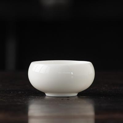 Suet Jade White Porcelain Ice Seed Cup Jade Porcelain Single Cup Set Kung Fu Meditation Cup Master Cup Personal Tea Cup Teacup