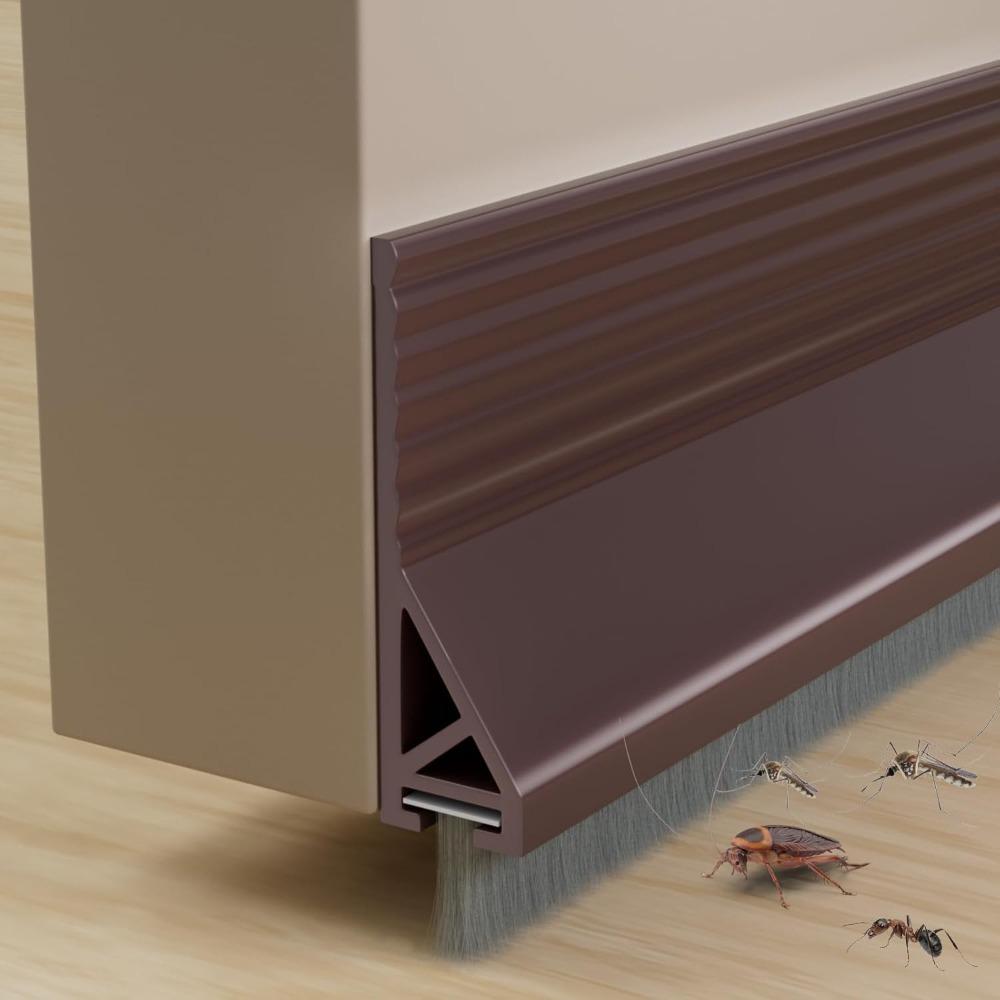 Self Adhesive Door Bottom Seal Strip Brush Strip Design Windproof Dustproof Soundproof Insect Proof Seal Strip Home Door Seal