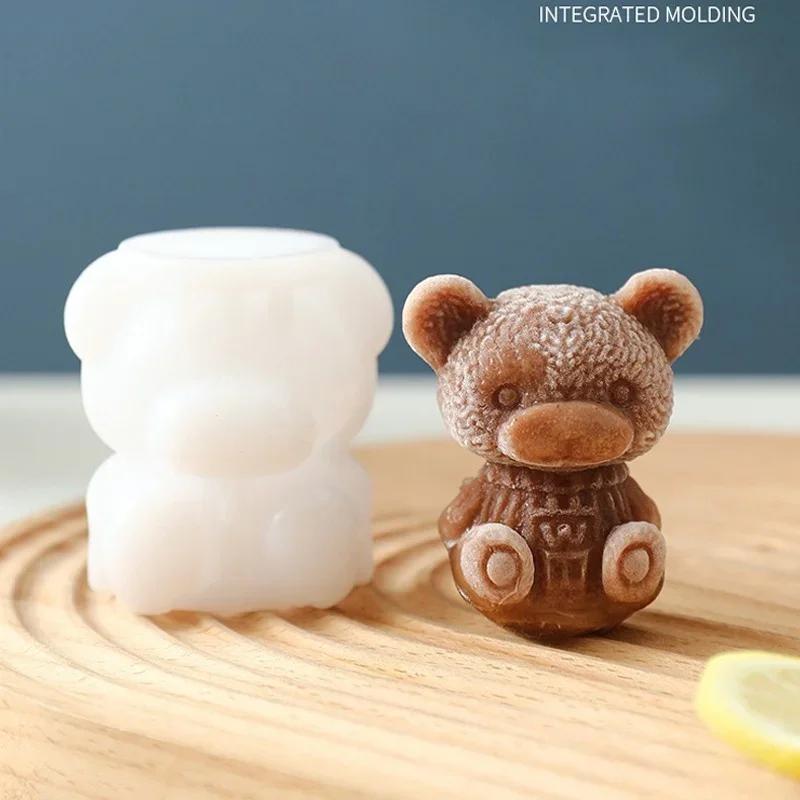 Bear Shape Cube Machine Chocolate Cake Mold Ice Cream Diy Whiskey Cocktail Cold Drink Silicone Molds Household Accessories Tools