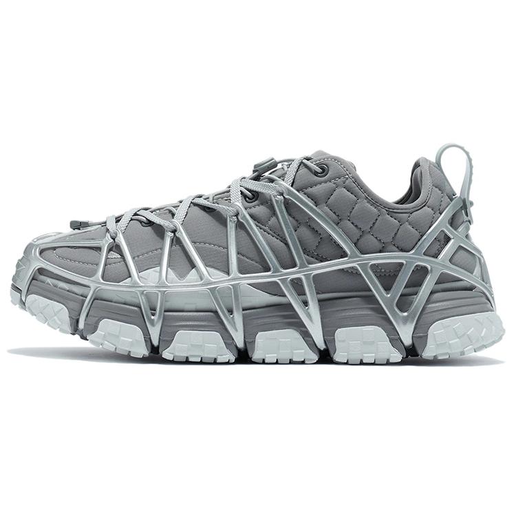New LiNing Cushioning Anti Slip Wear Resistant Coverage Support Lightweight Low Top Running Shoes Men's Shark Gray ARYR013-2