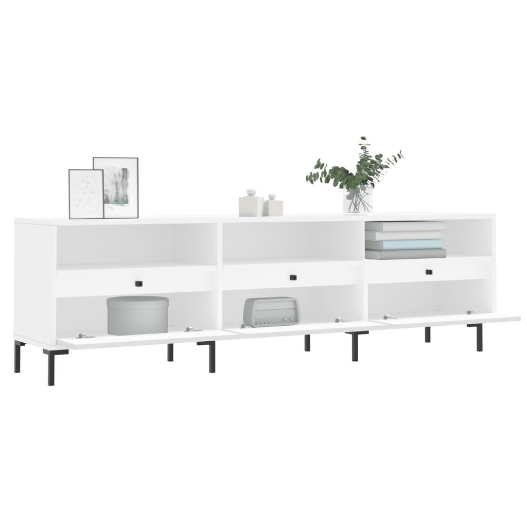 Vidaxl TV Cabinet, White, 150X30X44.5 Cm, Wood-Based Material