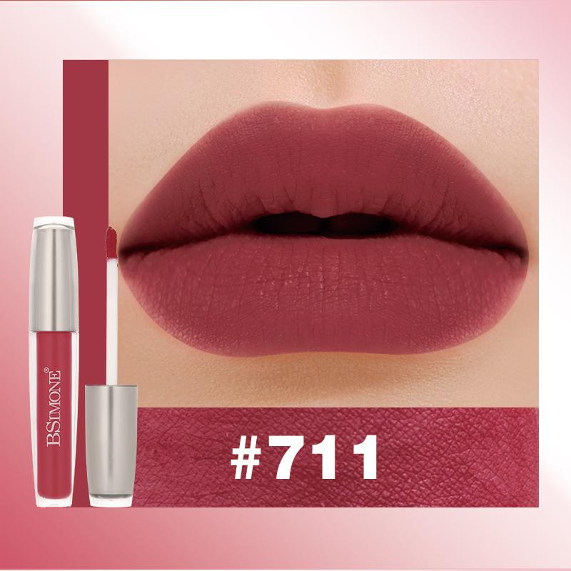 

Bsimone Matte Lip Gloss Waterproof Lipstick Moisturizing Long Lasting Non-Stick Cup, Nude,Christmas Valentine S Day Gifts 711