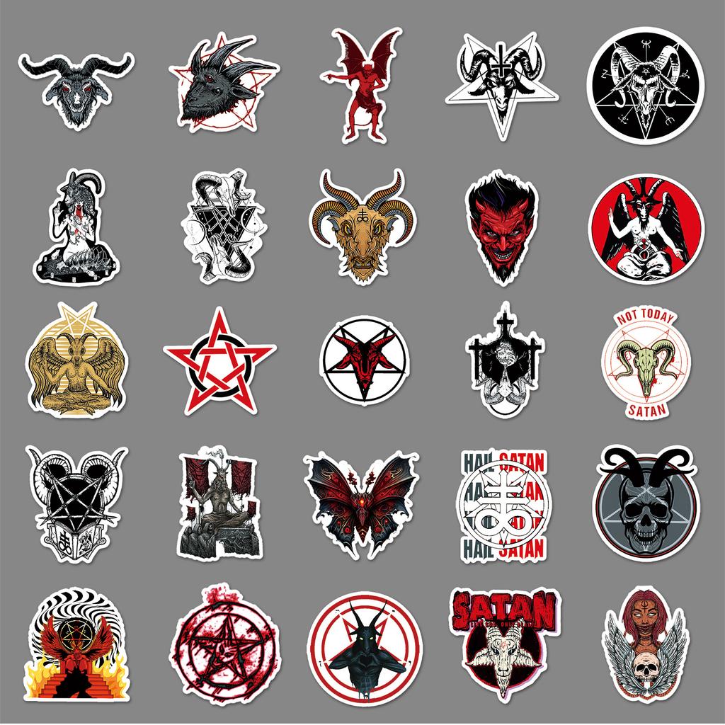 50 Pictures of Individual Dark Gothic Decorative Water Cup Suitcase Computer Skateboard Stickers