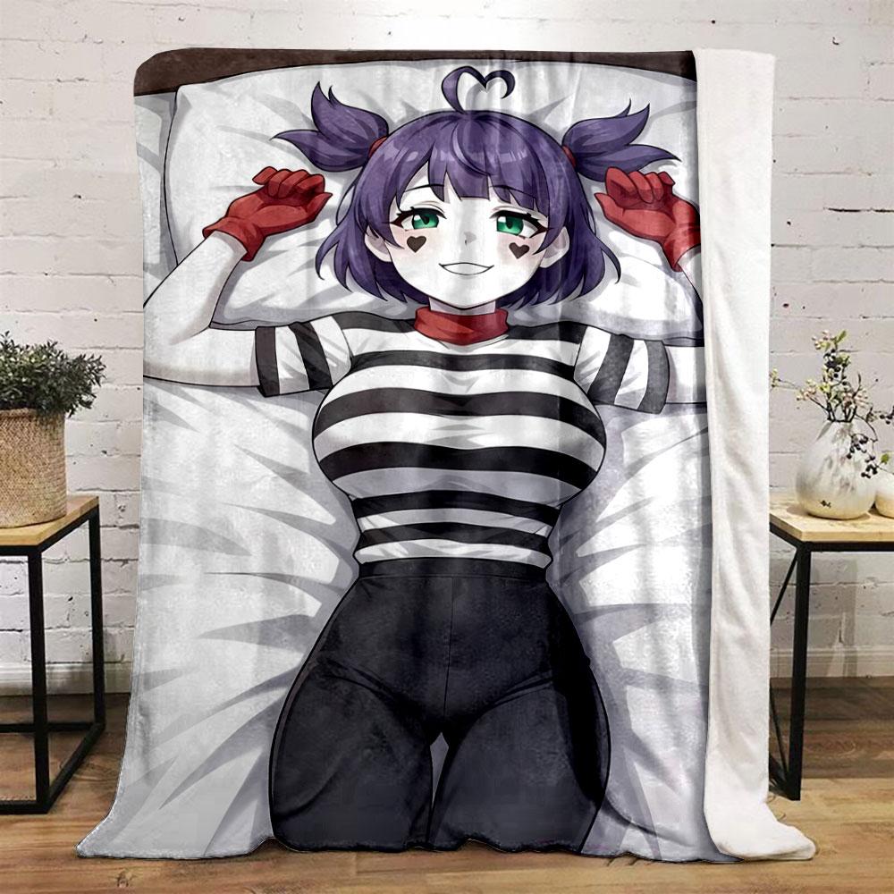 Anime Girl Striped Top Blanket bedroom Blanket for Livingroom Couch lunch break Soft throw for Friend's festival Gift