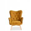 Scandinavian Wing Chair Luna Print Duo Family Furniture Gold Yellow Comfortable