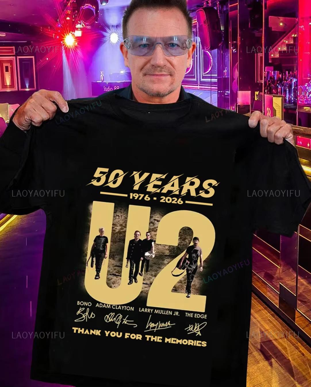 ZheXiong TEE 2026 Nieuwe U2 Band 50ste Verjaardag Patroon Hoge Kwaliteit Comfortabel Casual Print Heren T-shirt 2XL