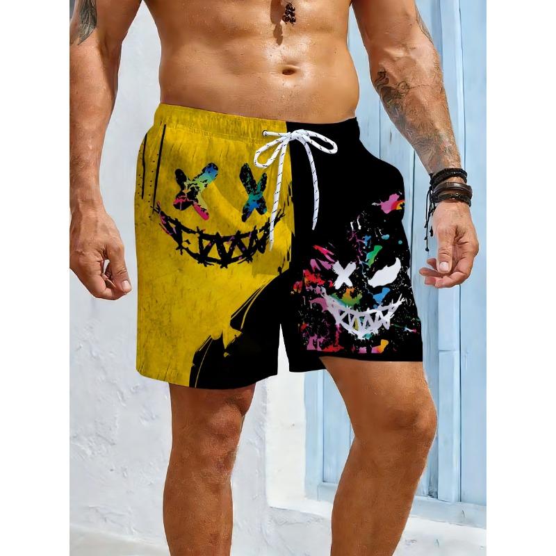 Colorful design shorts men s beach pants, cool, thin, personalized and creative summer street beach casual pants S
