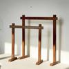 Garden Wind Chime Stand Wooden Display Rack for Bamboo Wind Bells Rustic Decoration and Indoor Chime Pendants