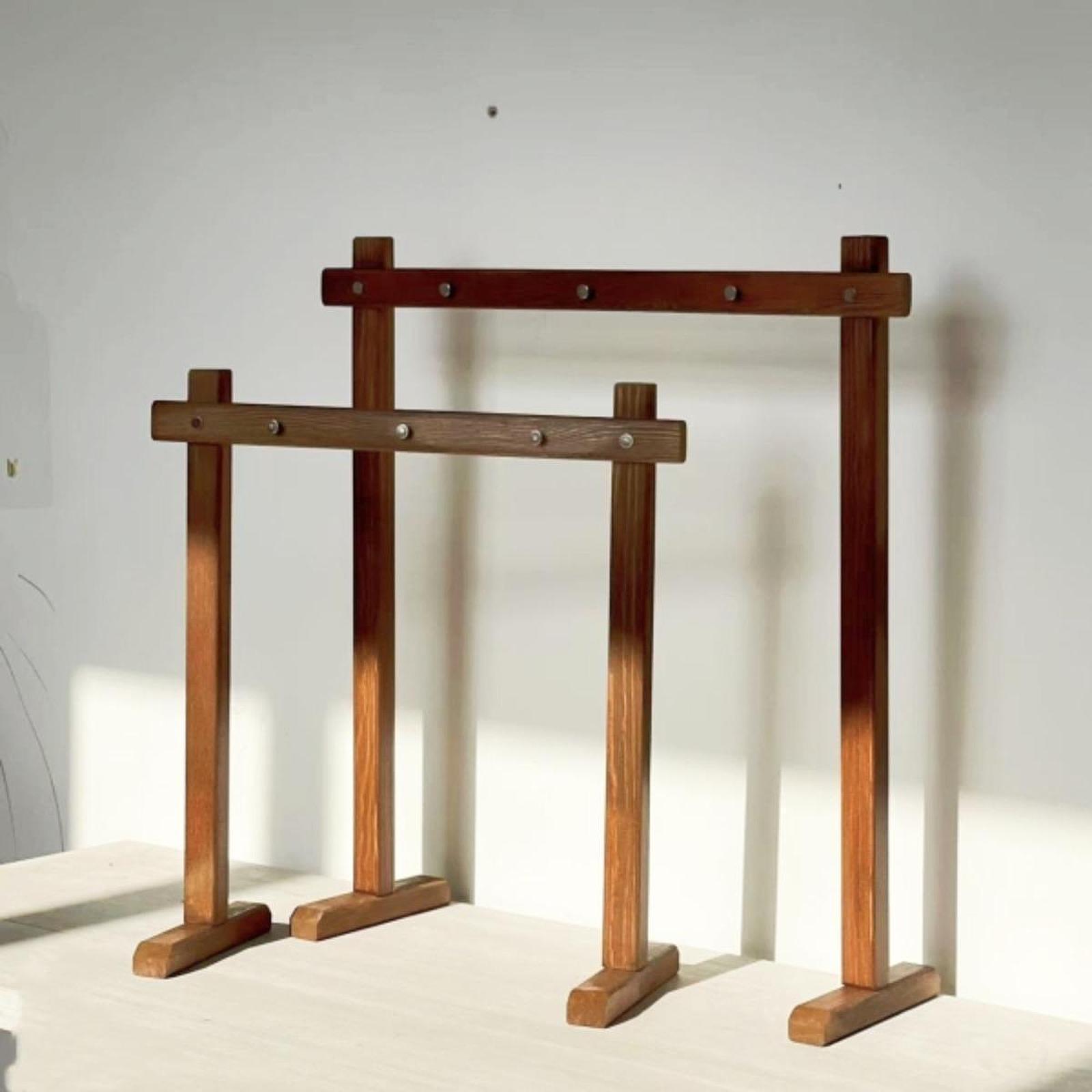 Garden Wind Chime Stand Wooden Display Rack for Bamboo Wind Bells Rustic Decoration and Indoor Chime Pendants S