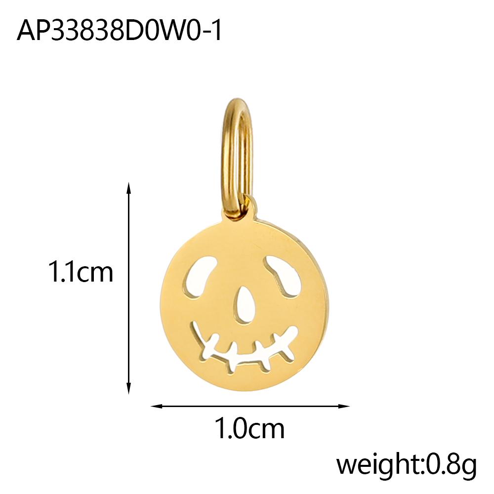 CARLIDANA Halloween Fun Party Accessories Charm Stainless Steel Pumpkin Skull Ghost Gold Plated Hat Titanium Steel Pendant