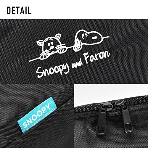 SNOOPY Women's Backpack, Embroidered Logo Tote Bag, 2-Way, Simple, Lightweight, snoopy0263 Black (SPZ-2643), Free Size