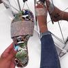 Outdoor Womens Snake Print Flats  Open Toe Light Shoe Casual Beach Walk Slippers