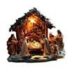 2D Flat Christmas Nativity Scene Sign Holy Family Decor Indoor Outdoor Acrylic Plaque Table Ornament